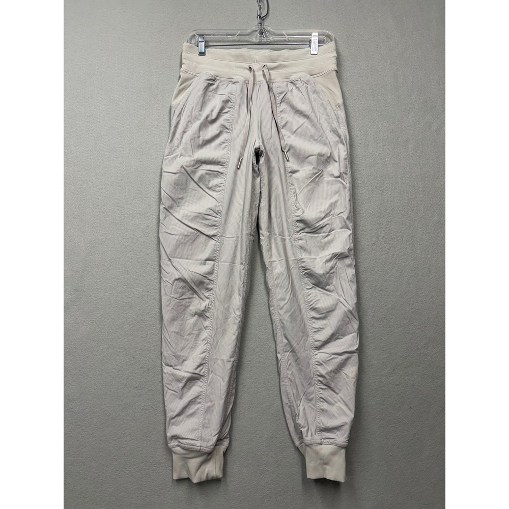 Lululemon Beyond the Studio Jogger Women 6 Lavender Pinstripe Activewear Pant